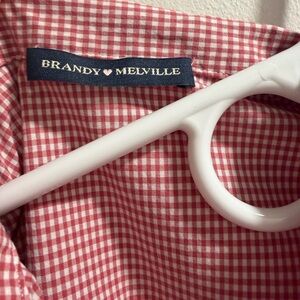 Brandy Melville Pink Checkered Blouse